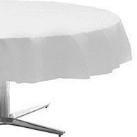 TABLECOVER 84&quot; RND WHITE 6-PK