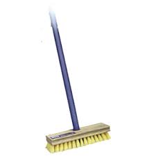 SCRUB BRUSH 8&quot; DECK W/HANDLE TAMPICO LINEOLEUM BRUSH HEAD