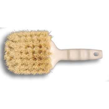 BRUSH SHORT HANDLE WHT POT, WHITE TAMPICO 