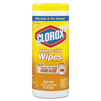 CLOROX CITRUS WIPE LEMON SCENT  12/35CT