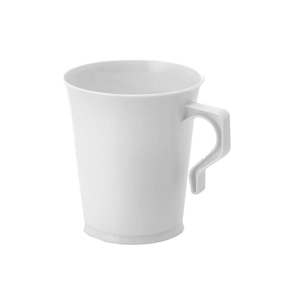 CUP 8 OZ.STYRENE MUG WHT
120/CS SILVER FOIL