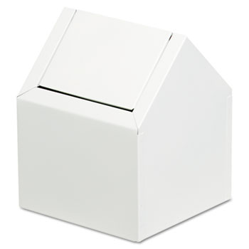 SANI NAPKIN RECEPTACLE FLOOR WHITE METAL DBL SIDED