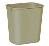 WASTEBASKET 13 QT BEIGE 1-EA