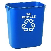 WASTEBASKET 28 QT RECYCLE BL