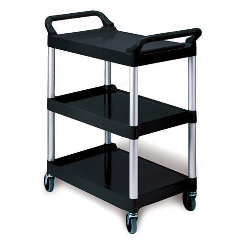 UTILITY CART W/ 3 SHELF LT DTY PLATINUM BRUSHED ALUM