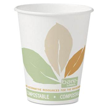 BARE 8-OZ COMPOSTABLE HOT CUP 1000/CS 378PLA-J7234